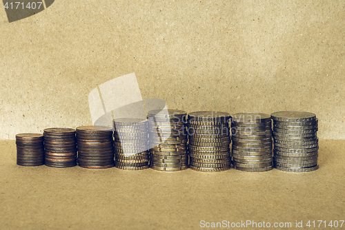 Image of Vintage Euro coins pile