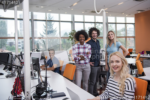 Image of informal business woman working in the office