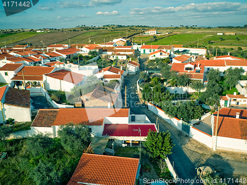 Image of Aerial View Red Tiles Roofs Typical Village