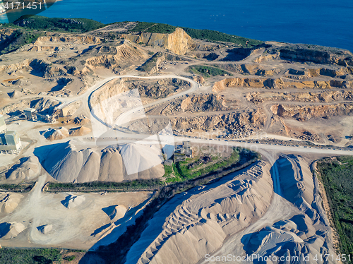 Image of Aerial View of Open Pit Sand Quarries