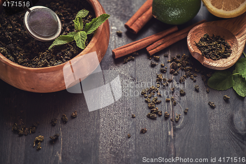 Image of berries tea composition