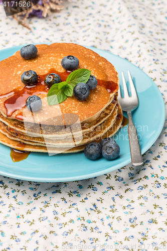 Image of Pancakes with fresh blackberries