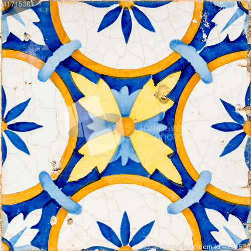 Image of Traditional Portuguese glazed tiles