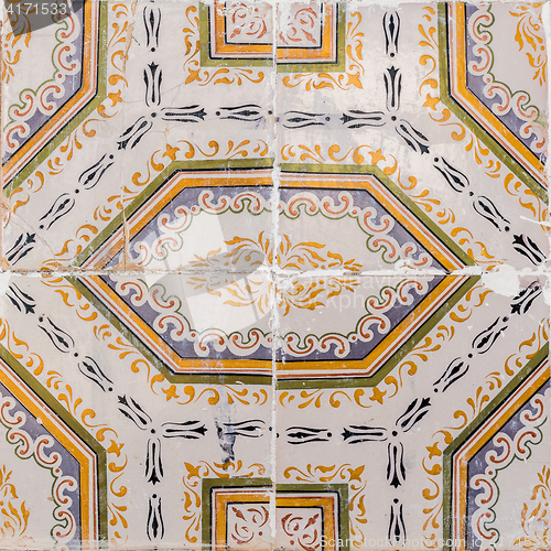 Image of Traditional Portuguese glazed tiles