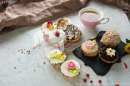 Image of Different cakes composition