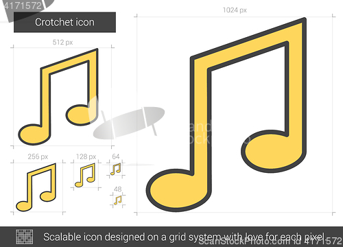 Image of Crotchet line icon.