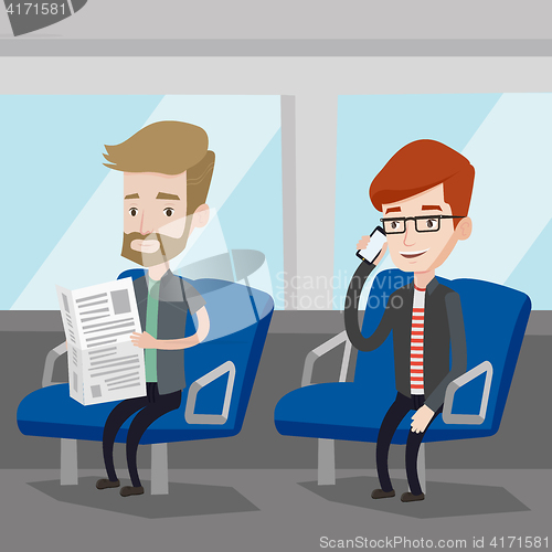 Image of People traveling by public transport.