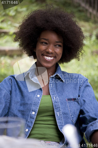 Image of Portrait of Beautiful happy African-American girl