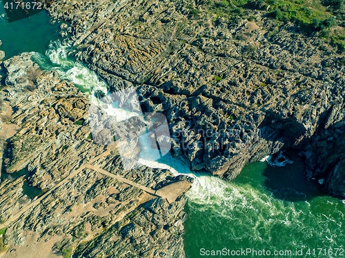 Image of Aerial View of the Pulo do Lobo Waterfall