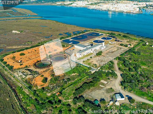 Image of Aerial View of the Sewage Treatment Plant