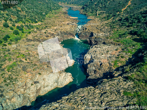 Image of Aerial View of the Pulo do Lobo Waterfall