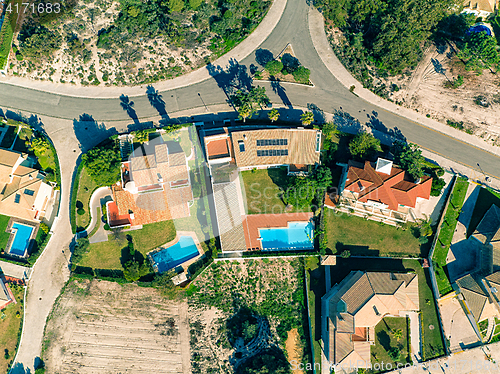 Image of Aerial View Red Tiles Roofs