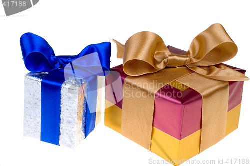 Image of Presents with ribbon isolated on white background