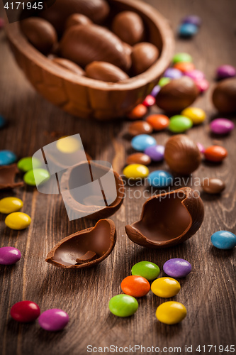 Image of Assorted chocolate eggs for Easter