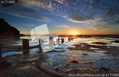 Image of Sunrise, Reflections and silhouettes Coledale rockshelf