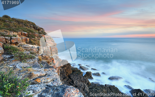 Image of Coastal seascape views on dusk Australia 