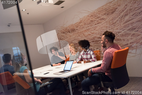 Image of Multiethnic startup business team on meeting