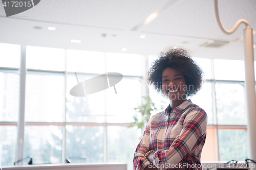 Image of Portrait of a young black  casual business woman