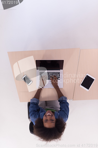 Image of top view of informal african american Businesswoman