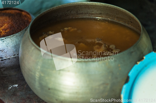 Image of cooking meals in a Russian stove