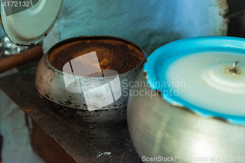 Image of cooking meals in a Russian stove