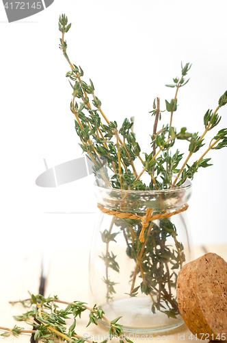 Image of fresh thyme on a glass jar