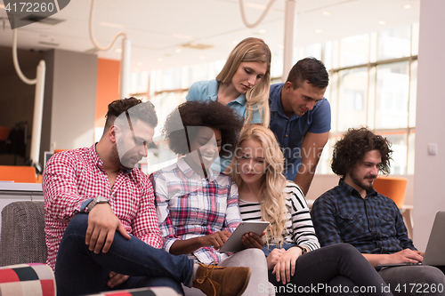 Image of Multiethnic startup business team on meeting