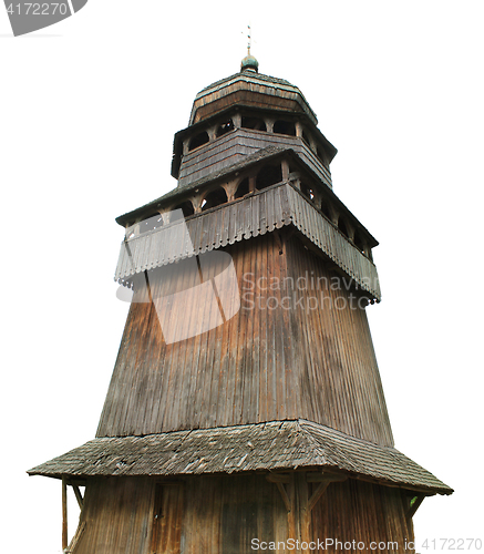 Image of wooden Western Ukrainian church isolated