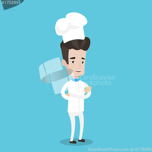 Image of Confident male chief cooker with arms crossed.