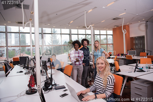 Image of informal business woman working in the office