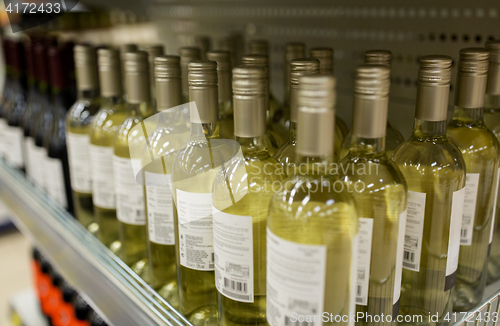 Image of close up of bottles at liquor store