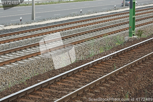 Image of Railway tracks closeup