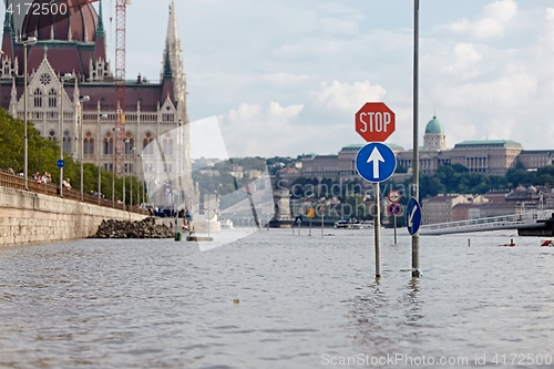 Image of Flooded street in Budapest