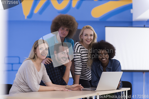 Image of Multiethnic startup business team on meeting