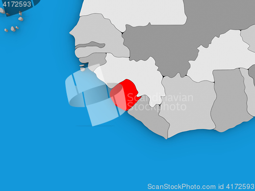 Image of Sierra Leone in red on globe