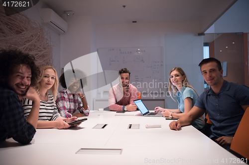 Image of Multiethnic startup business team on meeting
