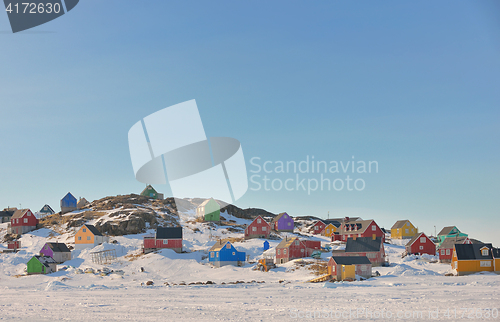 Image of Colorful houses in spring time