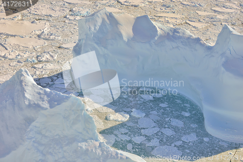 Image of melting ice over the Greenland