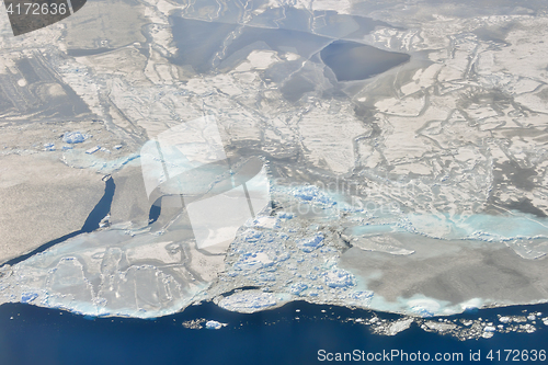 Image of melting ice over the Greenland