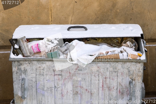 Image of Trash of the city at winter