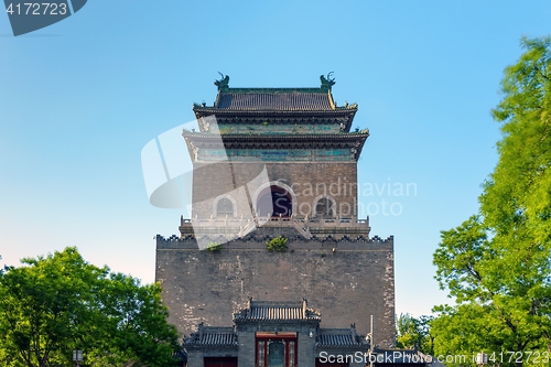 Image of Traditional Chinese building under blue sky