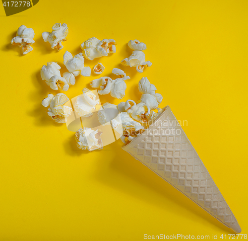 Image of Popcorn in ice cream cones