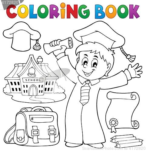 Image of Coloring book graduation theme 1