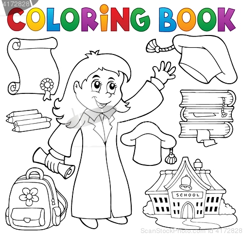 Image of Coloring book graduation theme 2