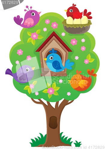 Image of Tree with stylized birds theme image 3