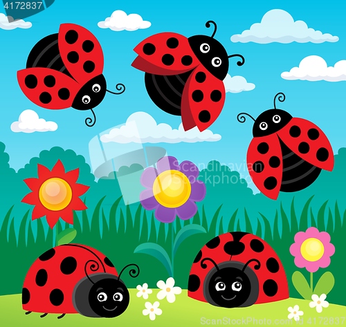 Image of Stylized ladybugs theme image 4