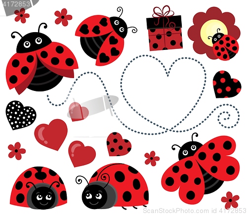 Image of Valentine ladybugs theme image 2