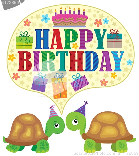 Image of Happy birthday theme with turtles 1