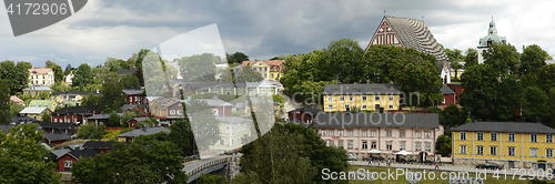 Image of PORVOO, FINLAND – AUGUST 3, 2016: view of the ancient city Por