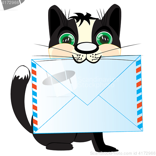 Image of Cat with letter